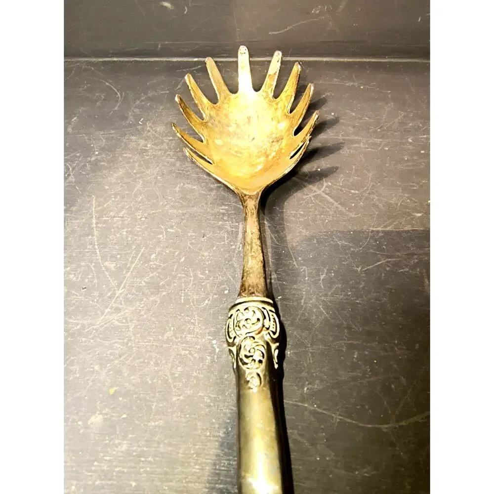1859.  Vintage Silver Plated Pasta Server Spoon Kings Pattern  Sheffield